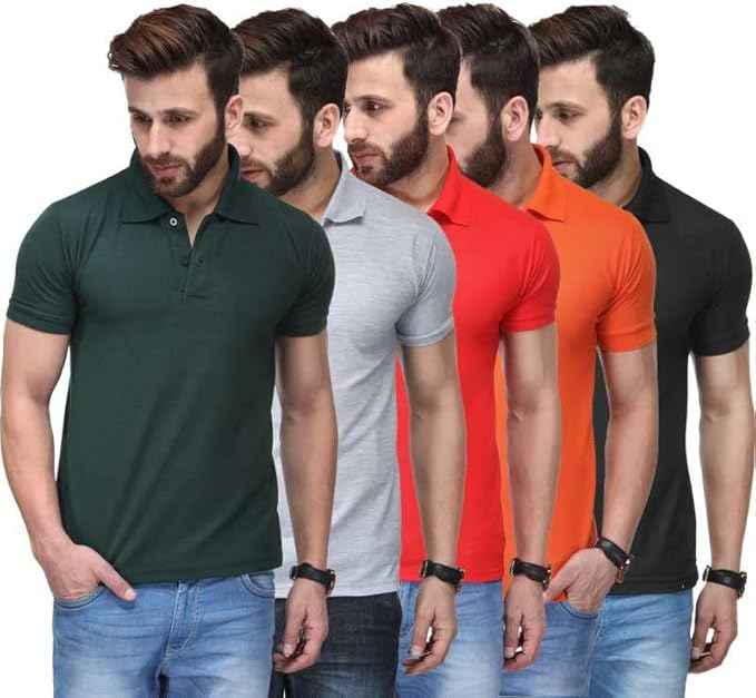 Elegant Cotton Polo T-Shirts Combo | Pack of 5 Men's Polo – Best Value India