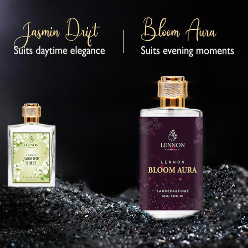 Jasmin Drift & Bloom Aura Long Lasting Perfume Combo – Floral Gift Set – CustomTeeStudio