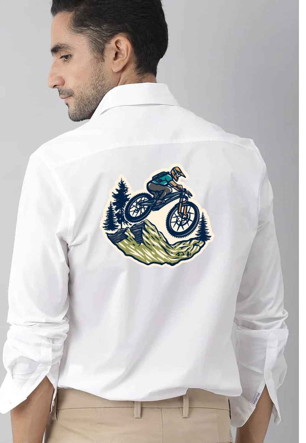 Men's Bike Stunt Printed Casual Shirt – Biker Graphic Tee India – CustomTeeStudio