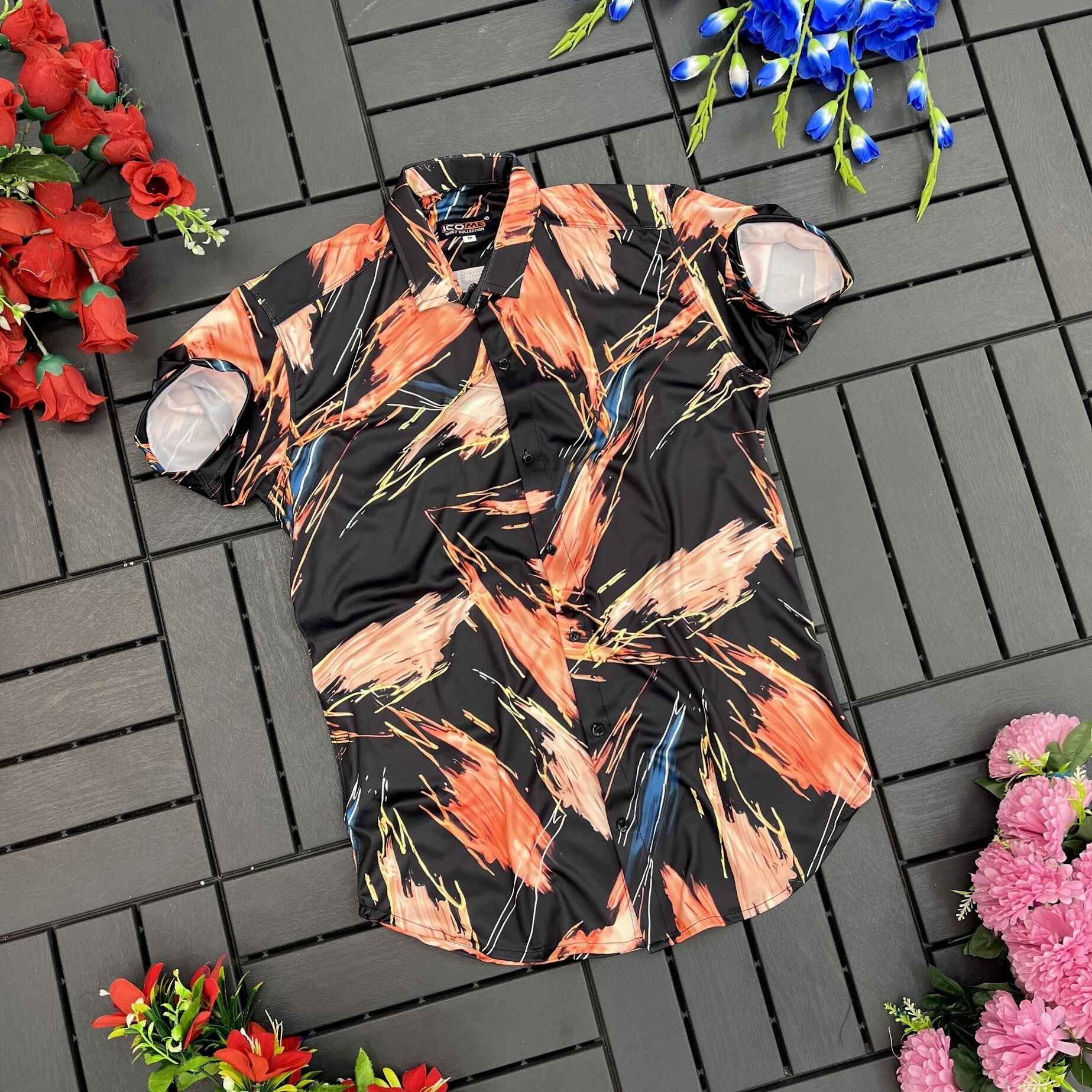 Men's Printed Spread Collar Regular Fit Casual Shirt | Smart Casual India